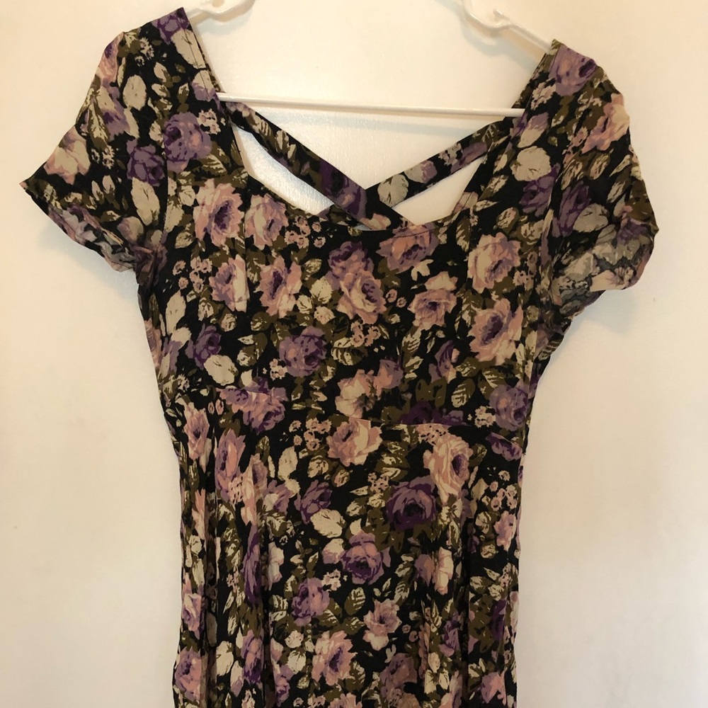 Floral dress with cross back